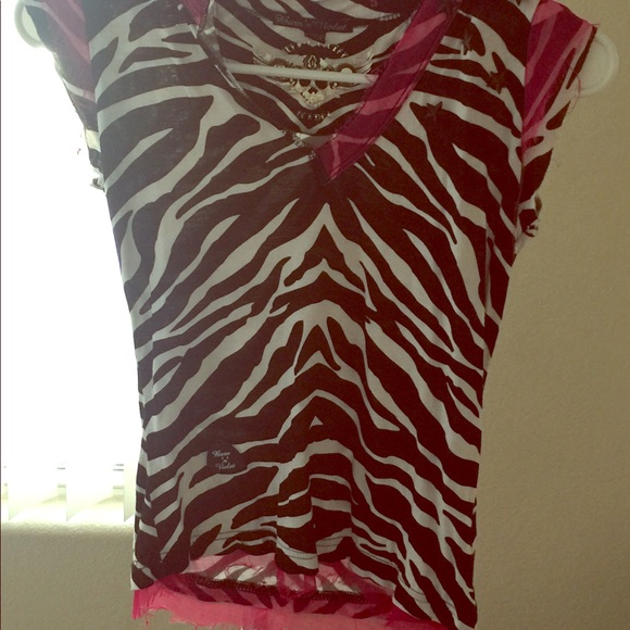 Burn n’ Violet XSmall  Zebra Top - Picture 1 of 7